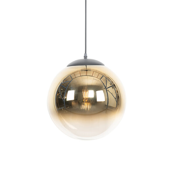 Art Deco lógólámpa fekete aranyszínű üveggel 33 cm - Pallon