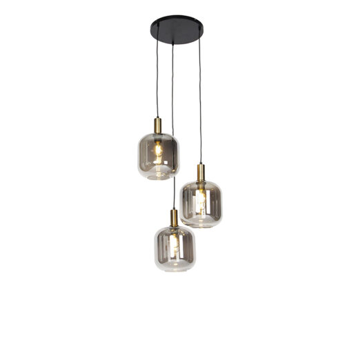 Design lógólámpa fekete arannyal és füstüveggel 3-lámpás - Zuzanna