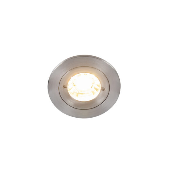 Okos beépített reflektor acél kerek IP44 WiFi-vel GU10 - Xena