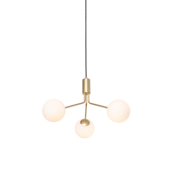 Art Deco lógólámpa arany opál üveggel 3-lámpás - Coby