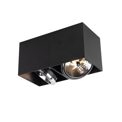 Design spotlámpa fekete téglalap alakú 2 lámpás - Box