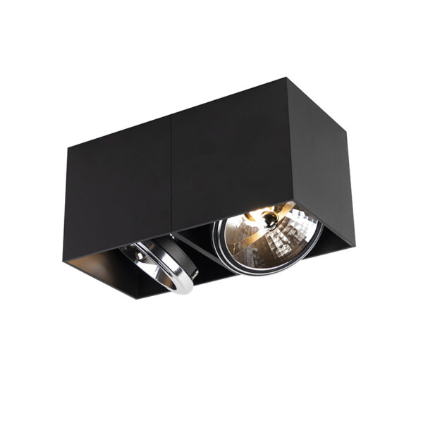 Design spotlámpa fekete téglalap alakú 2 lámpás - Box