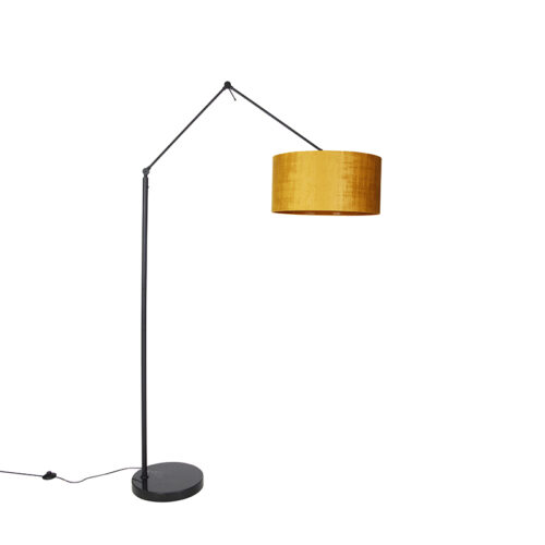 Modern állólámpa fekete aranyszínű árnyékolóval 50 cm - Editor