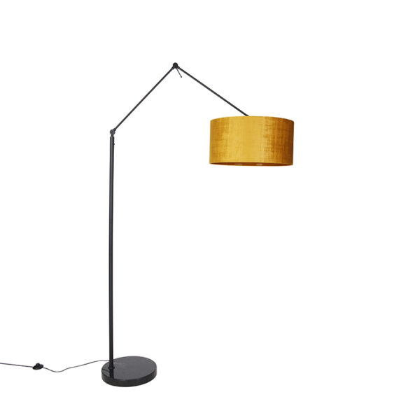 Modern állólámpa fekete aranyszínű árnyékolóval 50 cm - Editor