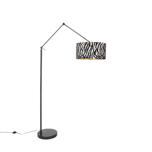 Állólámpa fekete zebra árnyékolóval 50 cm - Editor