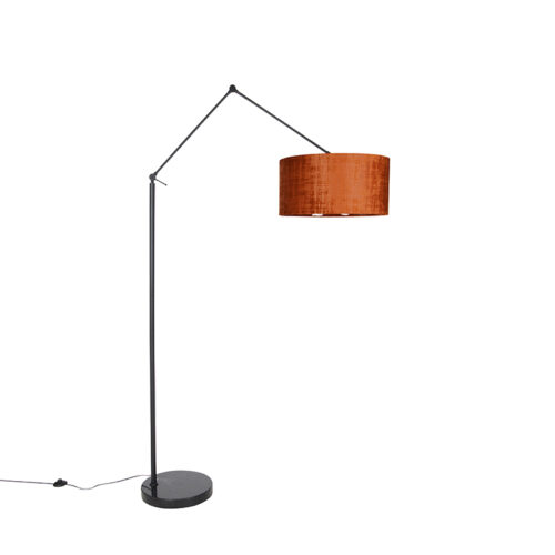 Modern állólámpa fekete narancssárga árnyékolóval 50 cm - Editor