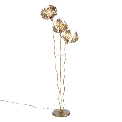 Vintage állólámpa arany 182 cm 3-lámpás - Botanica