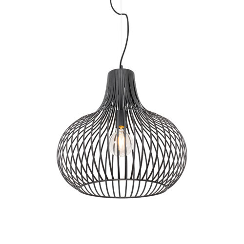 Modern függőlámpa fekete 48 cm - Saffira
