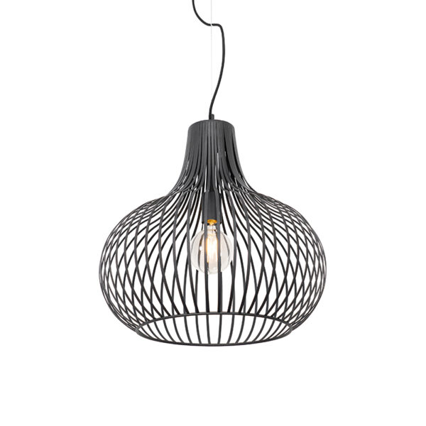 Modern függőlámpa fekete 48 cm - Saffira