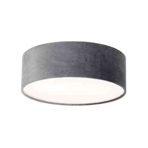 Modern mennyezeti lámpa szürke 30 cm arany belsővel - Drum
