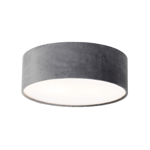 Modern mennyezeti lámpa szürke 30 cm arany belsővel - Drum