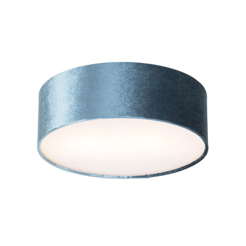 Modern mennyezeti lámpa kék 30 cm arany belsővel - Drum