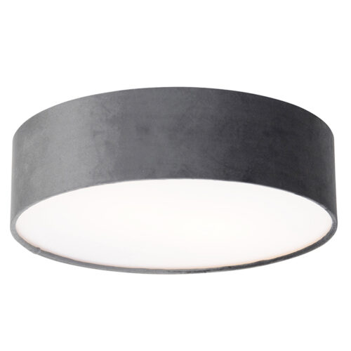 Modern mennyezeti lámpa szürke 40 cm arany belsővel - Drum
