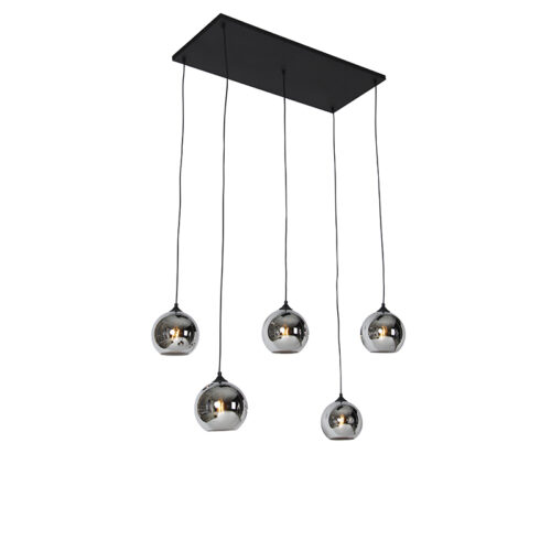 Art Deco lógólámpa fekete füstüveggel 5-lámpás - Wallace