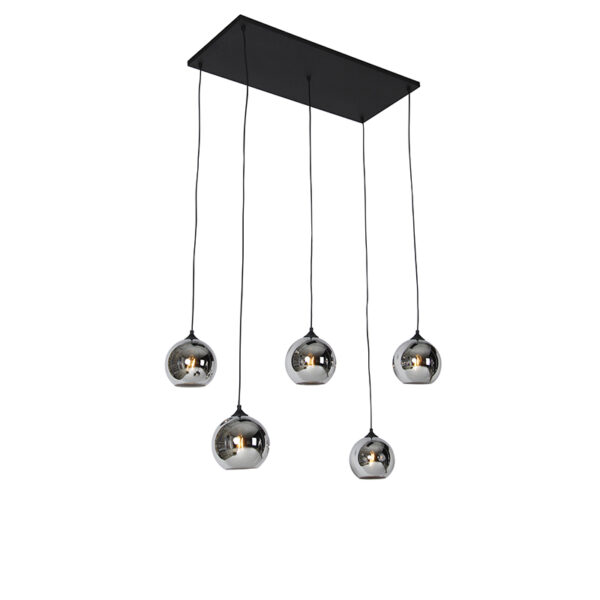 Art Deco lógólámpa fekete füstüveggel 5-lámpás - Wallace