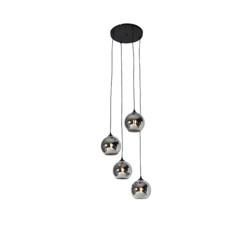 Art Deco lógólámpa fekete füstüveggel 4 lámpás - Wallace