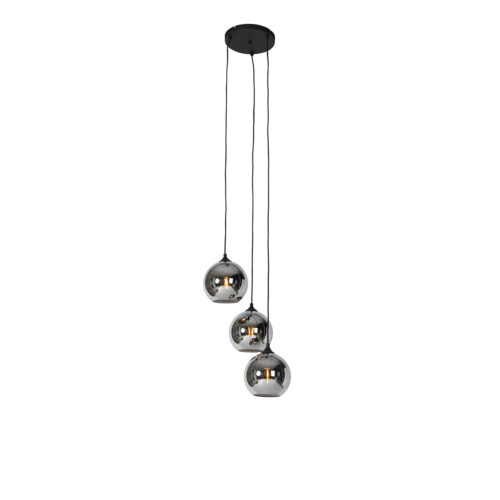 Art Deco lógólámpa fekete füstüveggel 3-lámpás - Wallace