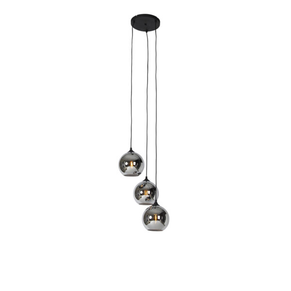 Art Deco lógólámpa fekete füstüveggel 3-lámpás - Wallace
