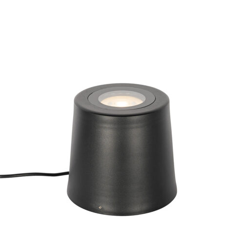 Modern kerti reflektor fekete kerek IP65 AR111 - Lennard