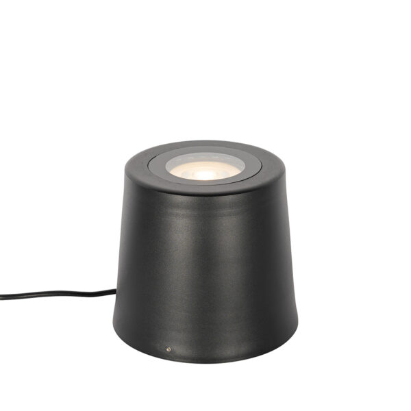 Modern kerti reflektor fekete kerek IP65 AR111 - Lennard