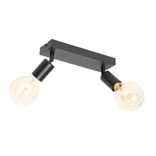 Modern fekete téglalap alakú reflektor 2-lámpás - Facil