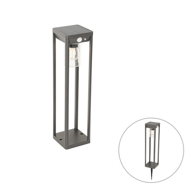 Kültéri állólámpa sötétszürke 40 cm LED-del és dimmelhető fényforrással napelemes - Sonne