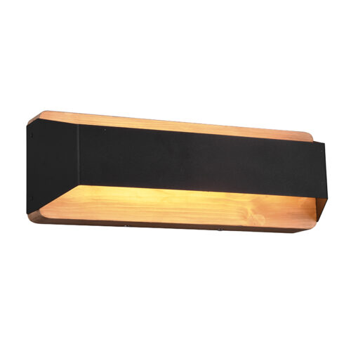 Fali lámpa fekete 35 cm LED-del