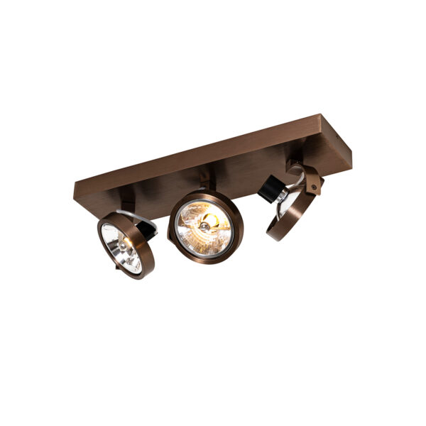 Design spotlámpa sötét bronz 3-lámpás forgatható és dönthető - Go
