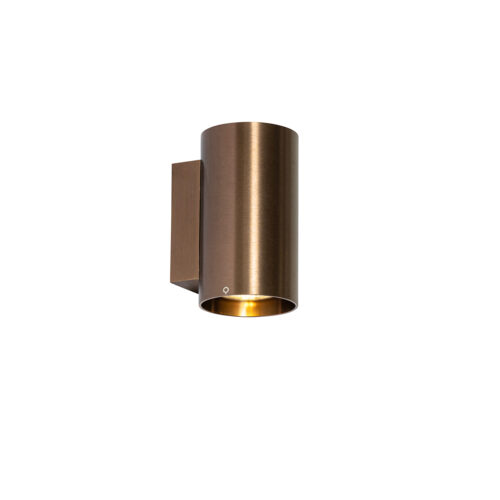 Modern fali lámpa sötét bronz kerek 2-lámpás - Sandy