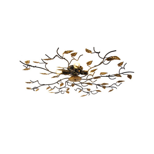 Vintage mennyezeti lámpa fekete arannyal 80 cm 4-lámpás - Foglie