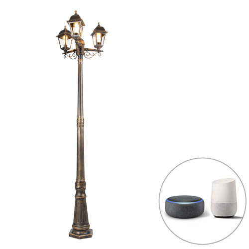 Okos lámpa antik arany 3 lámpás IP44 Wi-Fi ST64-vel - Capital