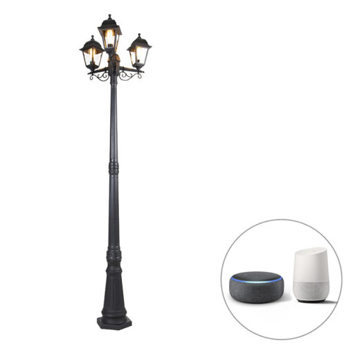 Okos lámpa fekete 3-lámpás IP44 Wi-Fi ST64-vel - Capital