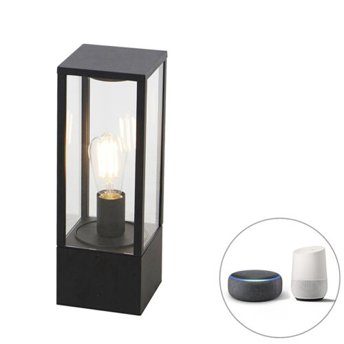 Okos álló kültéri lámpa fekete 40 cm IP44 Wifi ST64-vel - Charlois
