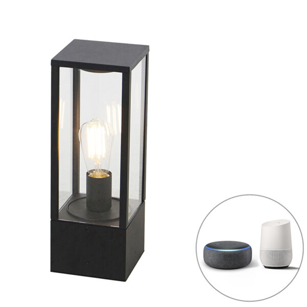 Okos álló kültéri lámpa fekete 40 cm IP44 Wifi ST64-vel - Charlois