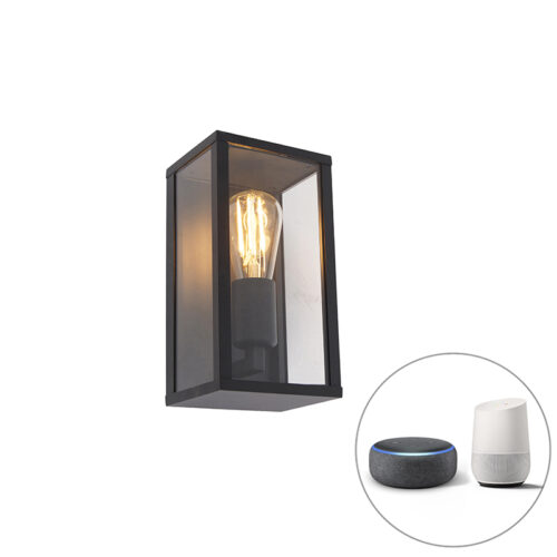 Okos fali lámpa fekete 26 cm IP44 WiFi-vel ST64 - Charlois