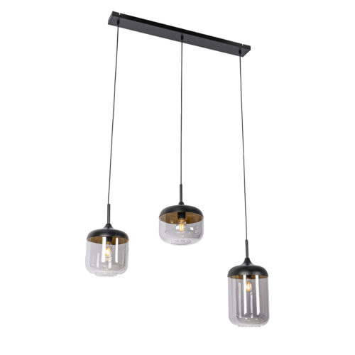 Design lógólámpa fekete arannyal és füstüveggel 3-lámpás - Kyan