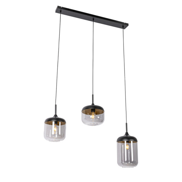 Design lógólámpa fekete arannyal és füstüveggel 3-lámpás - Kyan