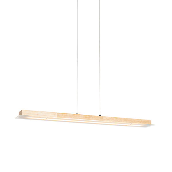 Rusztikus fa lógólámpa LED-del és érintős fényerő-szabályzóval - Platina