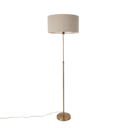 Állólámpa állítható bronz bouclé árnyékolóval bézs 50 cm - Parte