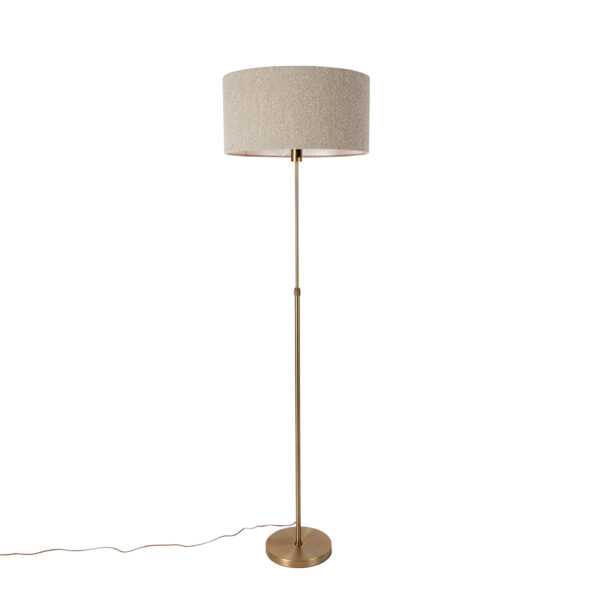 Állólámpa állítható bronz bouclé árnyékolóval bézs 50 cm - Parte