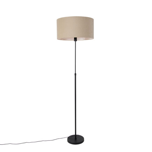 Állólámpa fekete állítható árnyékolóval világosbarna 50 cm - Parte