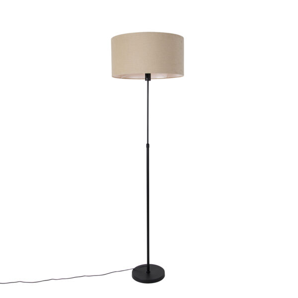 Állólámpa fekete állítható árnyékolóval világosbarna 50 cm - Parte