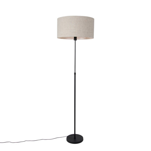 Állólámpa fekete állítható világos szürke árnyékolóval 50 cm - Parte