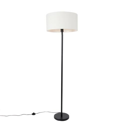 Állólámpa fekete fehér árnyékolóval 50 cm - Simplo