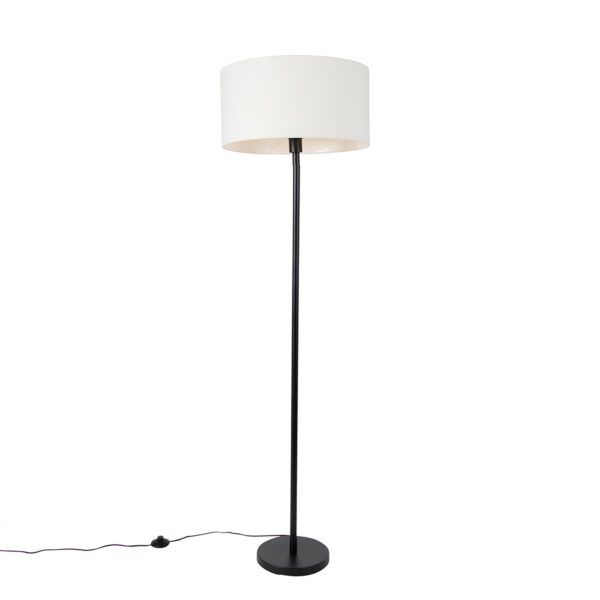 Állólámpa fekete fehér árnyékolóval 50 cm - Simplo