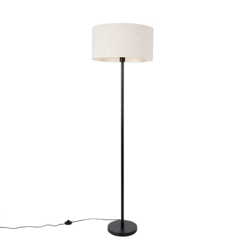 Állólámpa fekete világos szürke árnyékolóval 50 cm - Simplo