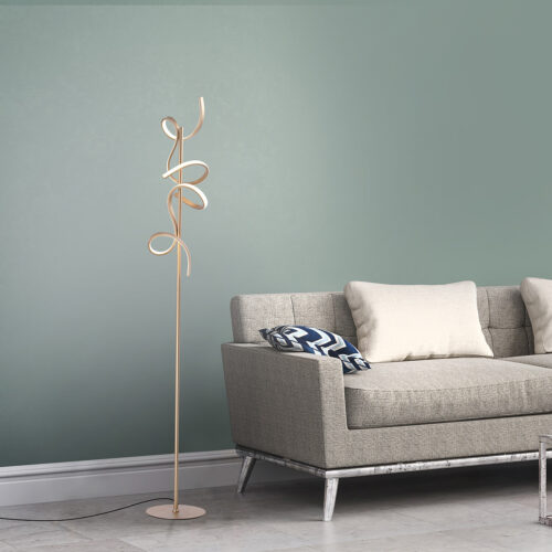 Design állólámpa sárgarézzel