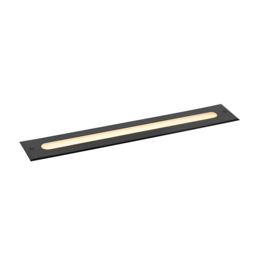 Modern talajszpot fekete 50 cm LED-del