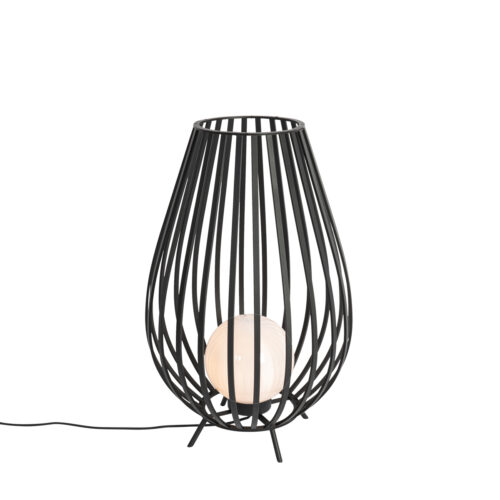 Design állólámpa fekete opál üveggel 70 cm - Angela