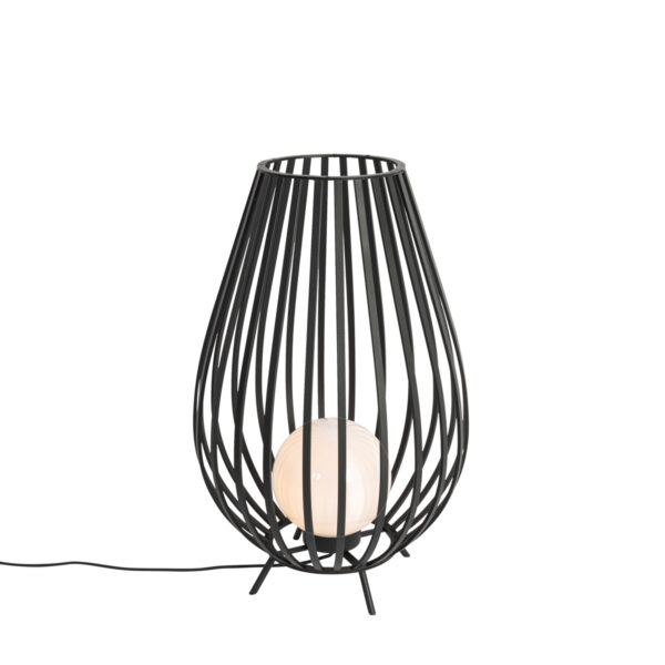 Design állólámpa fekete opál üveggel 70 cm - Angela